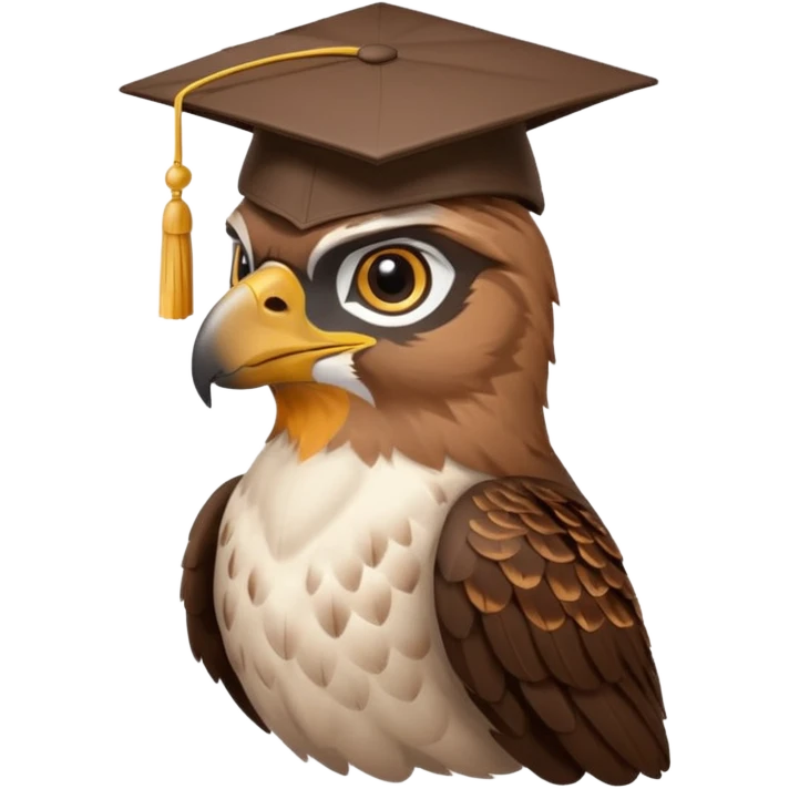 falcon with a grad cap - semi realistic emoji