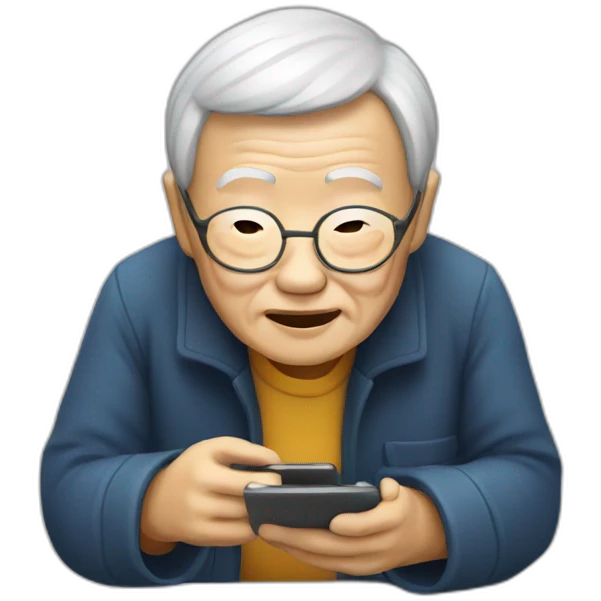 Chinese old man on phone emoji