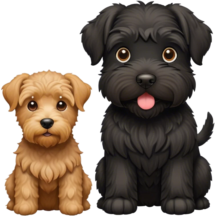 Black schnauzer and golden doodle emoji