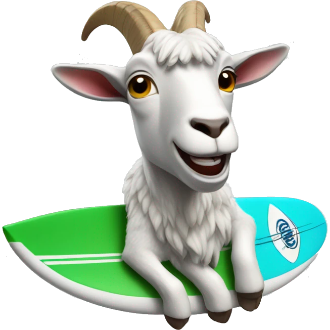 Goat on a surf emoji