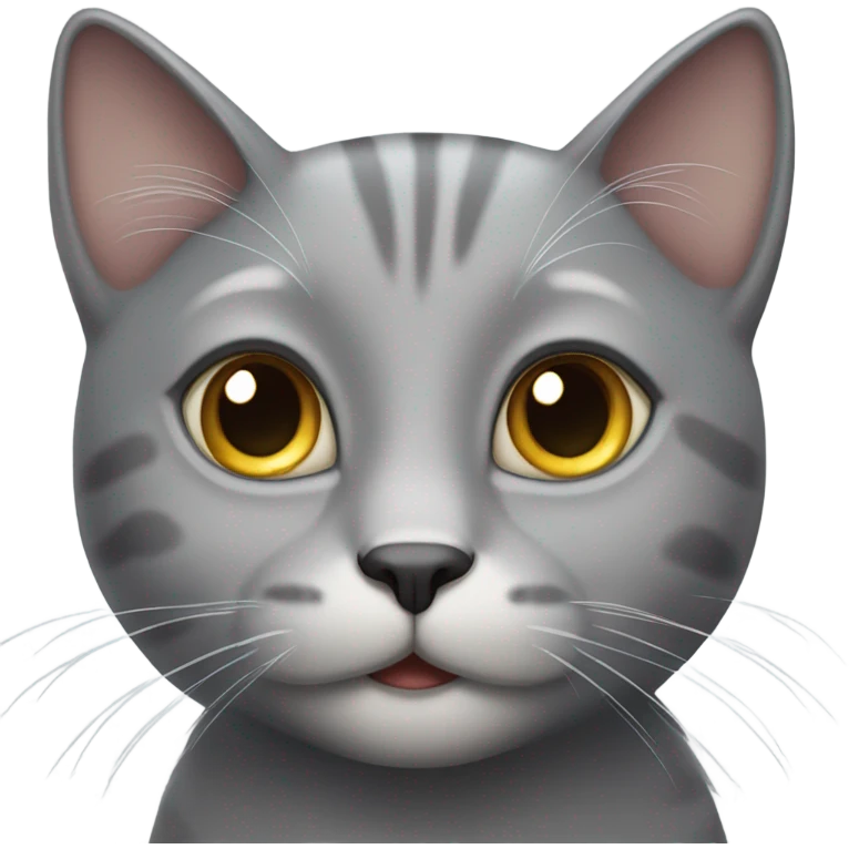 Happy grey cat emoji