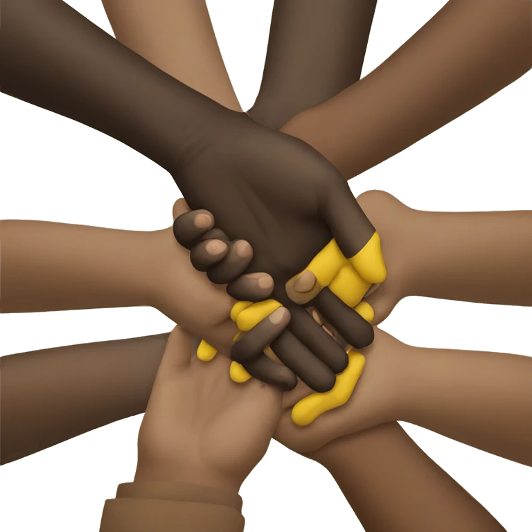 Black person hand and yellow hand handshake emoji