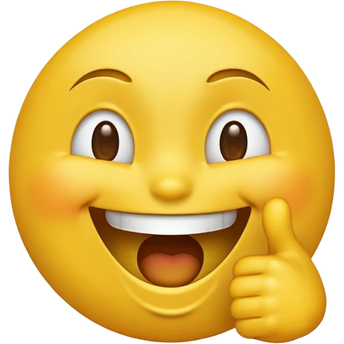 A regular yellow emoji laughing and pointing backwards, it should be a regular emoji and front facing emoji