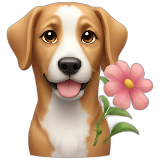 dog flowers emoji