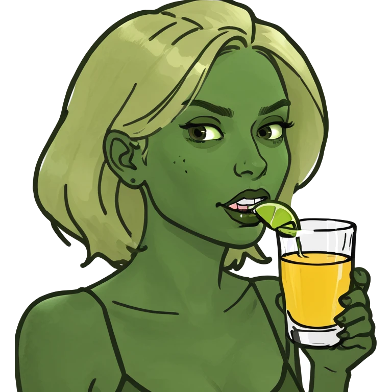 blonde girl super drunk drinking tequila emoji