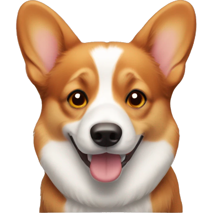 A red-haired corgi with brown eyes emoji