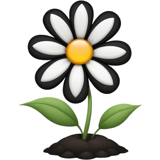 Flores negras y blancas emoji