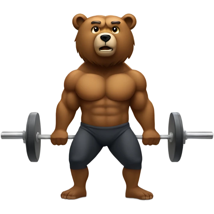 bear doing barbell squat emoji