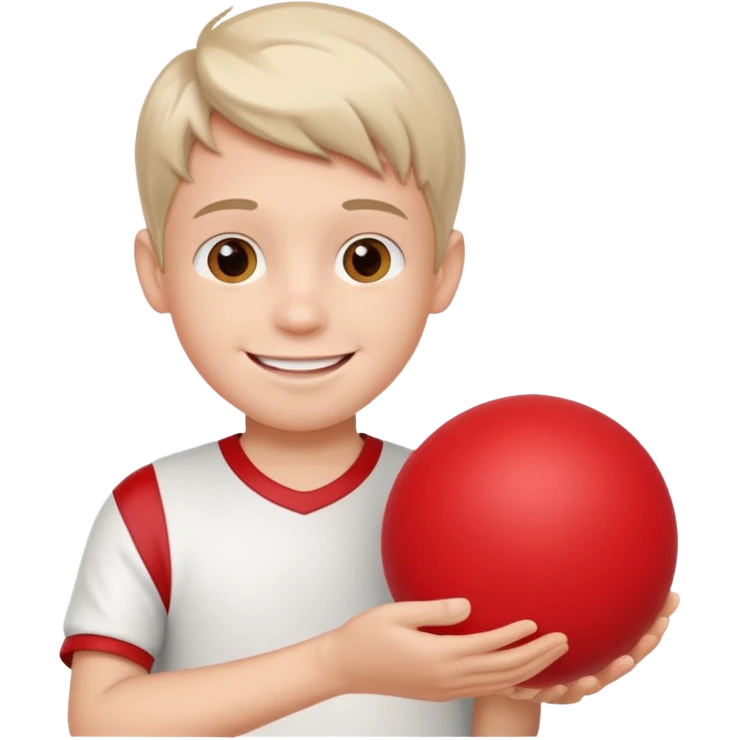 Boy with a ball in his hand  emoji