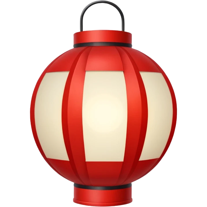 Paper Lantern with red glow on top of the pole, Street Lantern. emoji