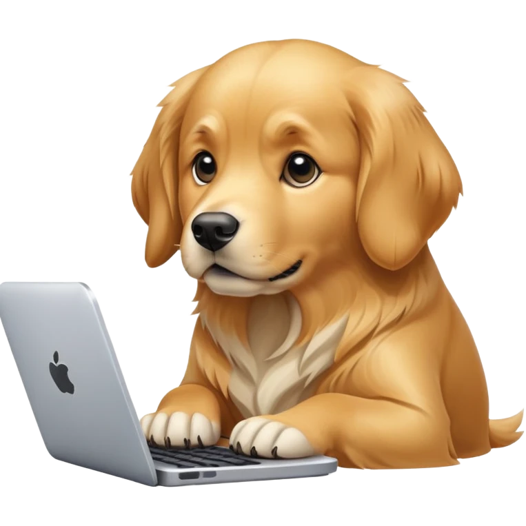 Dog typeing emoji