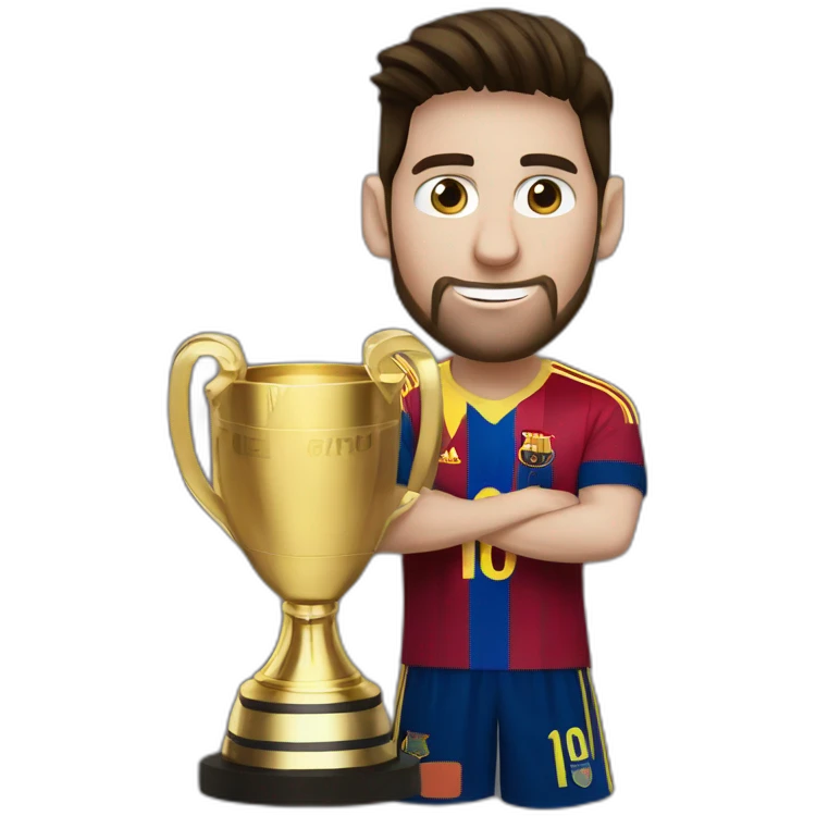 Messi con la copa del mundo emoji