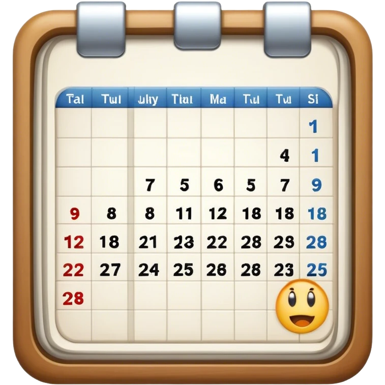 Empty calendar ￼ emoji