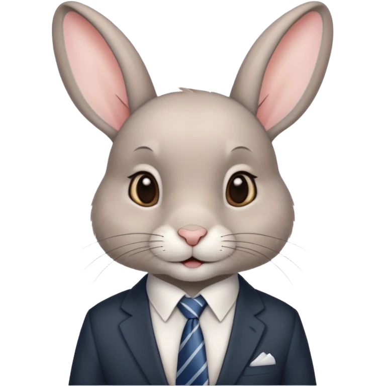 Rabbit short hair and tie emoji