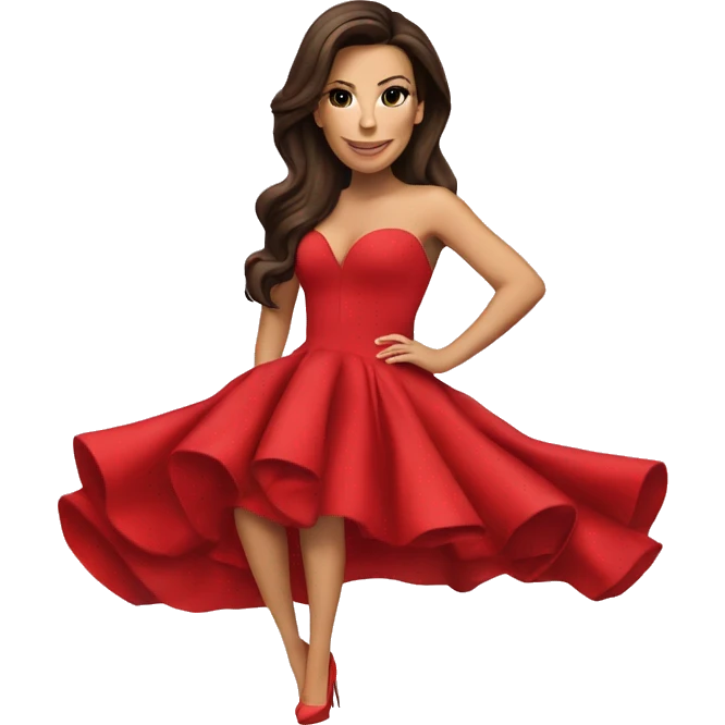 Eva Longoria in red dress emoji