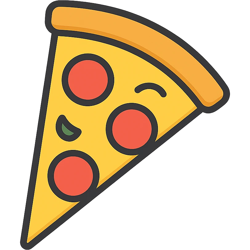 colored icon of a New York style pizza slice emoji