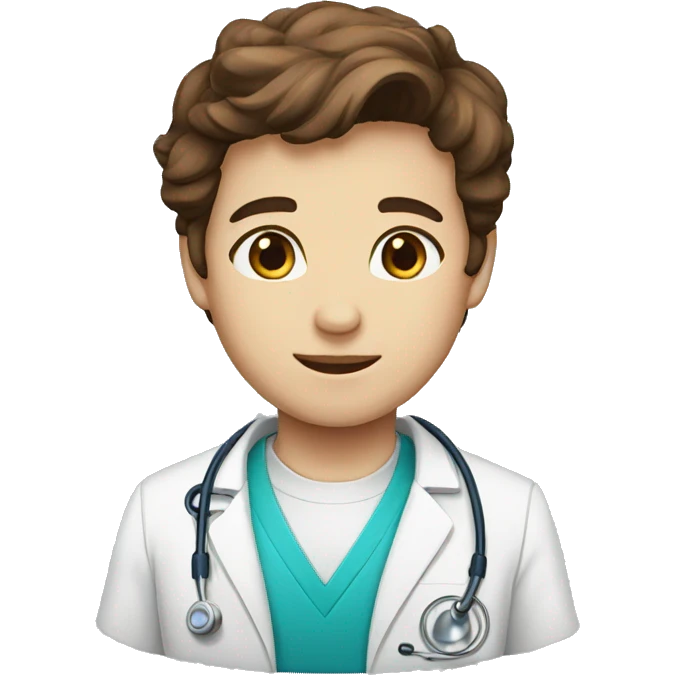brown hair blue eyes doctor emoji emoji