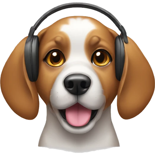 Dog with headset emoji