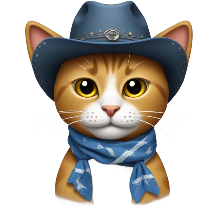 Cowboy Cat smoking a joint emoji