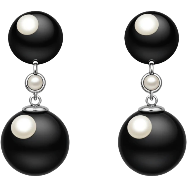 Chanel realistic black and pearl earrings emoji