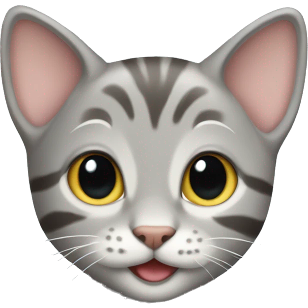 Happy Gray Tabby kitten emoji