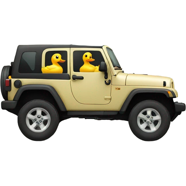 make a jeep, with ducks in the window  emoji