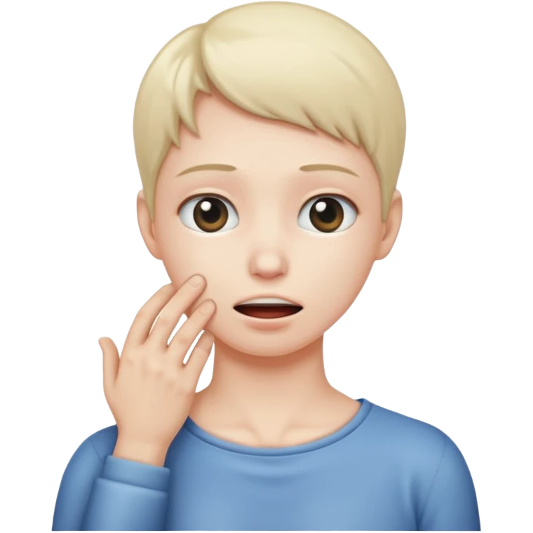 An emoji with hands on their neck and squeezing emoji