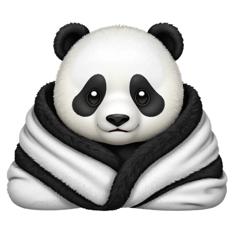 panda wrapped in blanket emoji