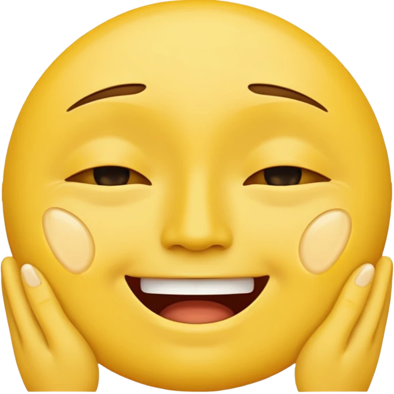 make an emoji of a yellow face sobbing and then an overlap of the same face on top of that smiling emoji