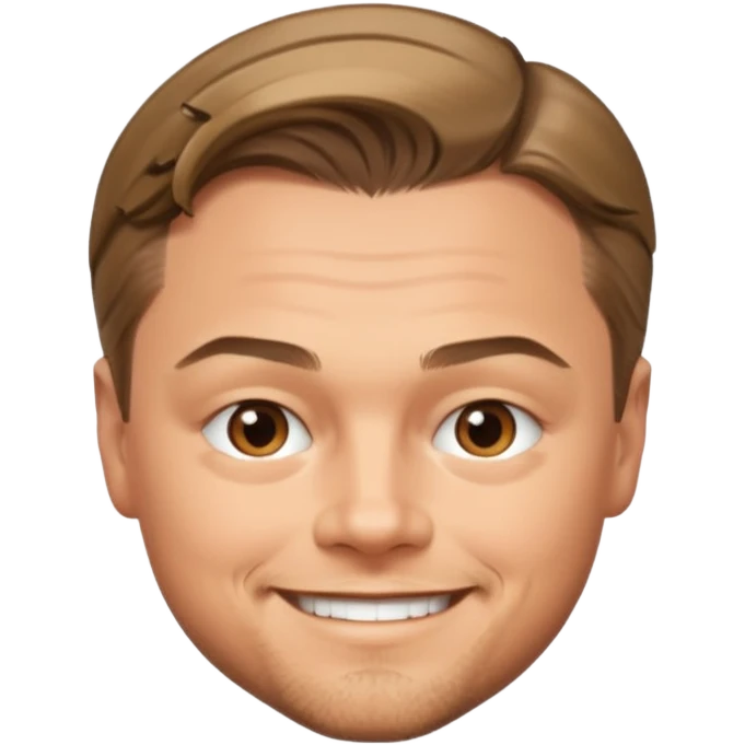Leonardo DiCaprio emoji, smiling, short hair emoji