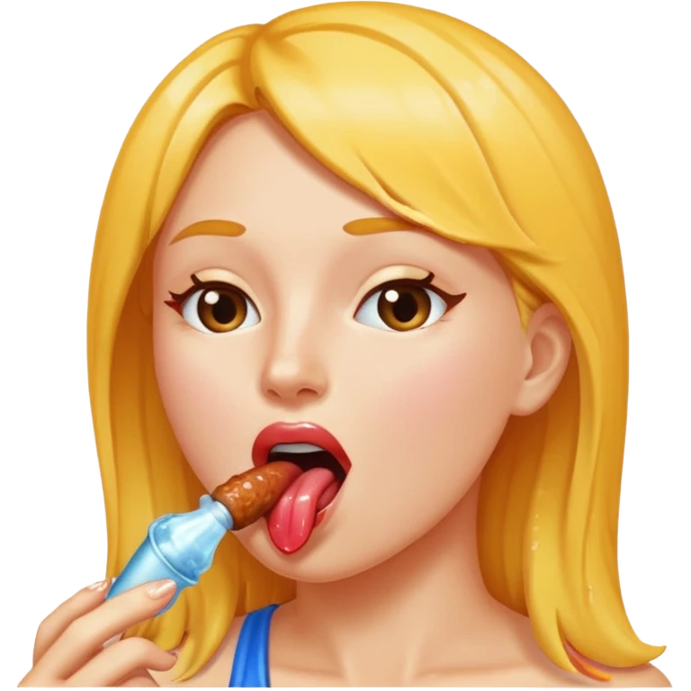woman licking tip of penis emoji