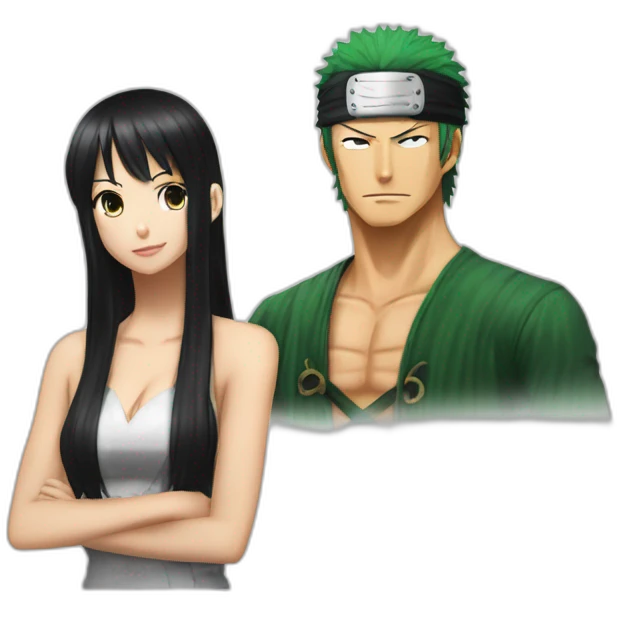 Roronoa Zoro and nico robin emoji