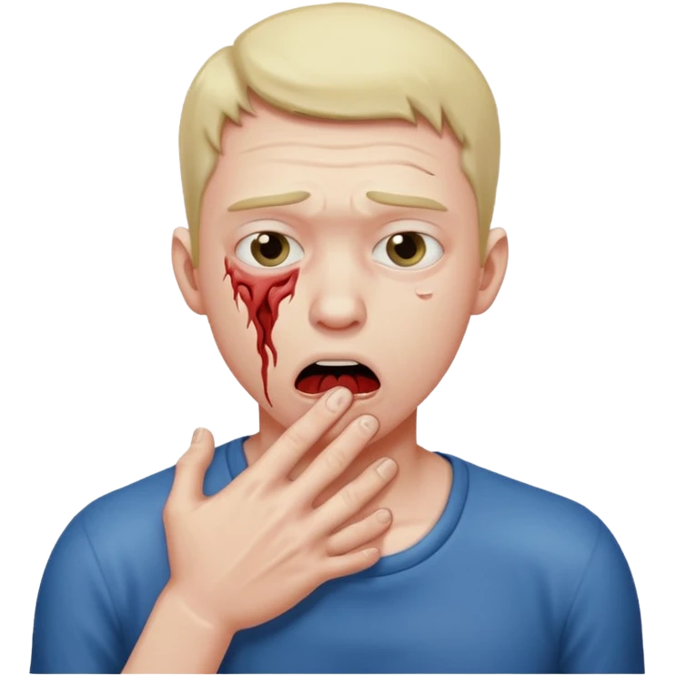 Man choking himself emoji