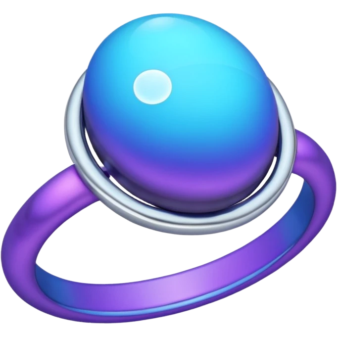 Oval shaped planet, 2 moons, ring emoji