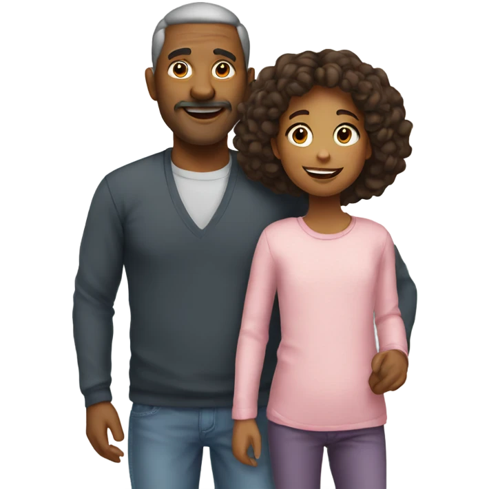A father with his daughter  emoji
