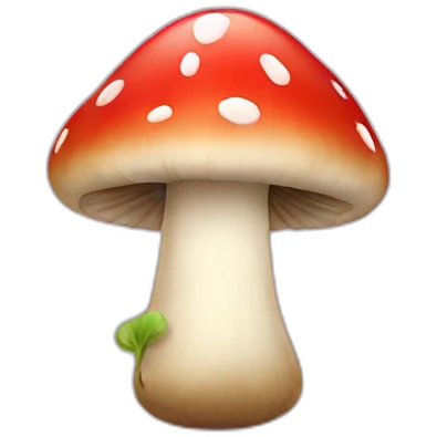 cartoon mushroom giving heart kiss emoji