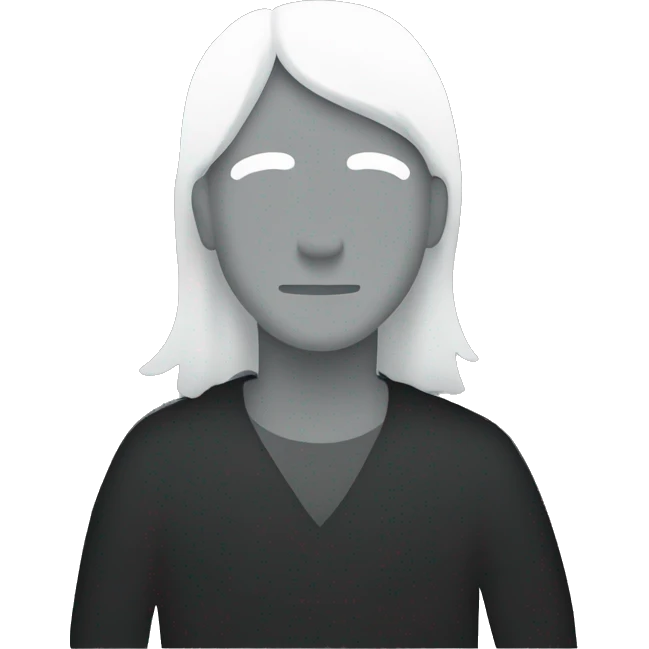 silhouette of a man sitting with long hair looking at us emoji