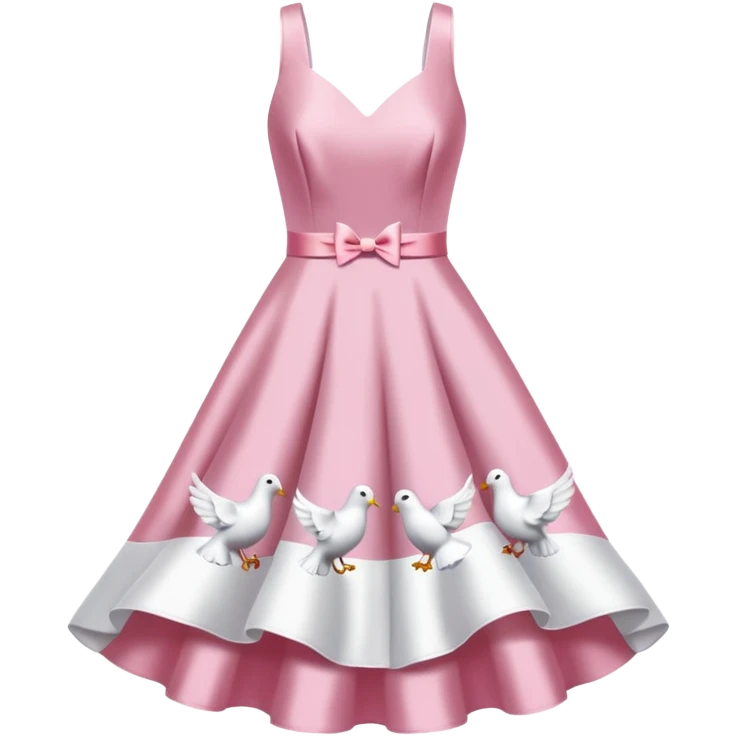 Pink and white simple hocross with a dove  emoji