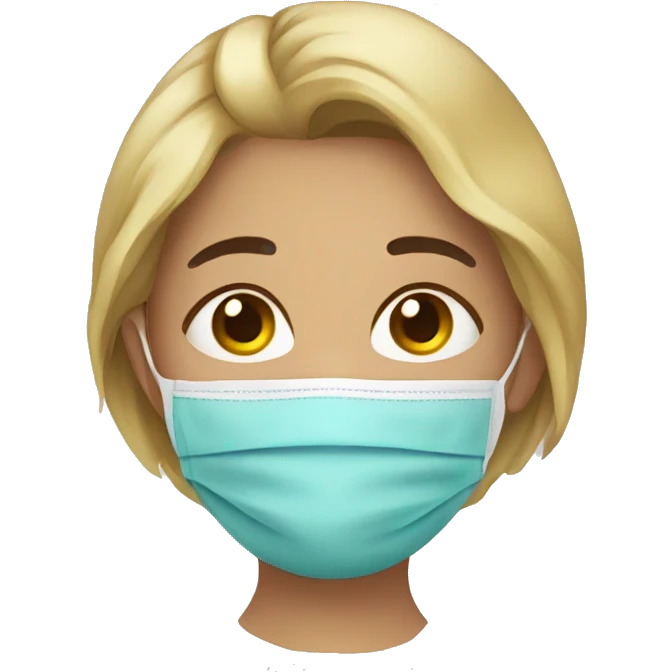 A sick girl have mask  emoji