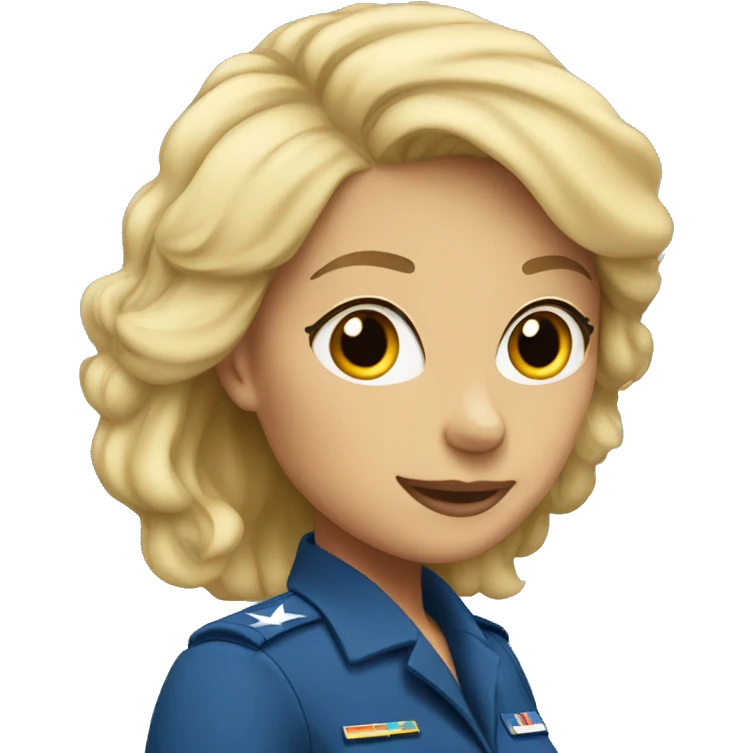 Blonde woman in Air Force uniform emoji
