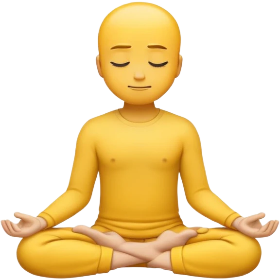classic yellow emoji meditating, eyes closed, hands resting on knees emoji