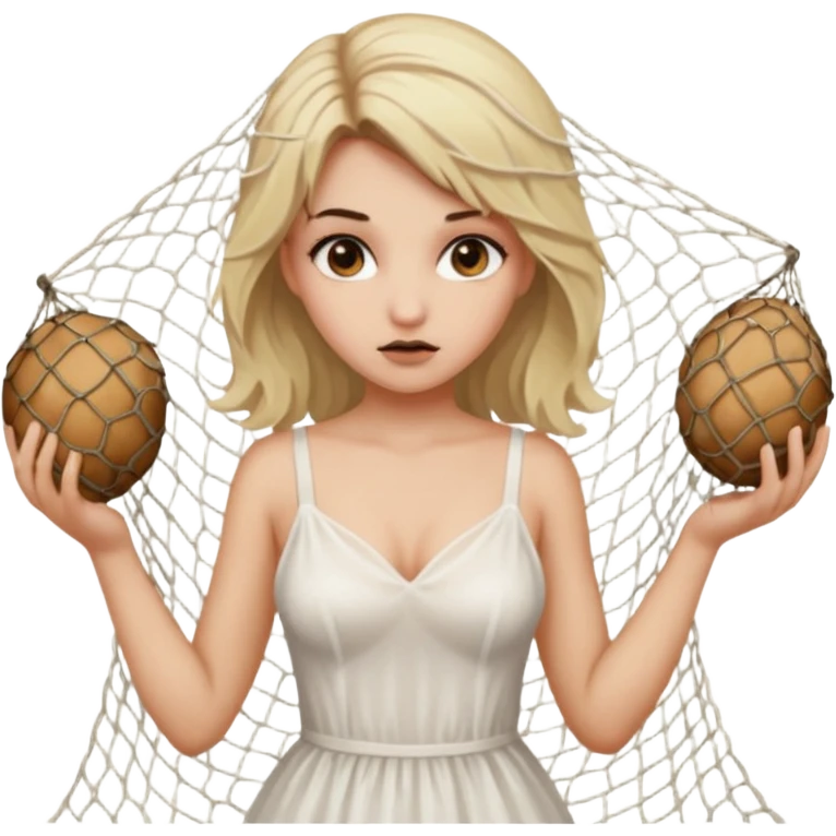 ravenous girl with a net emoji