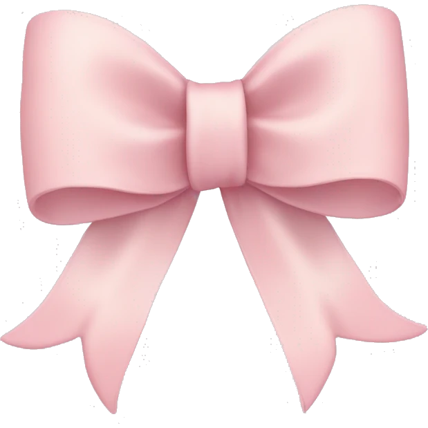 Light pastel Pink bow ribbon tied  emoji