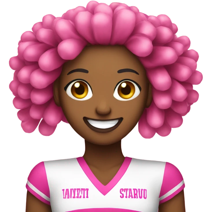 Cheerleader with pink pom pompoms emoji