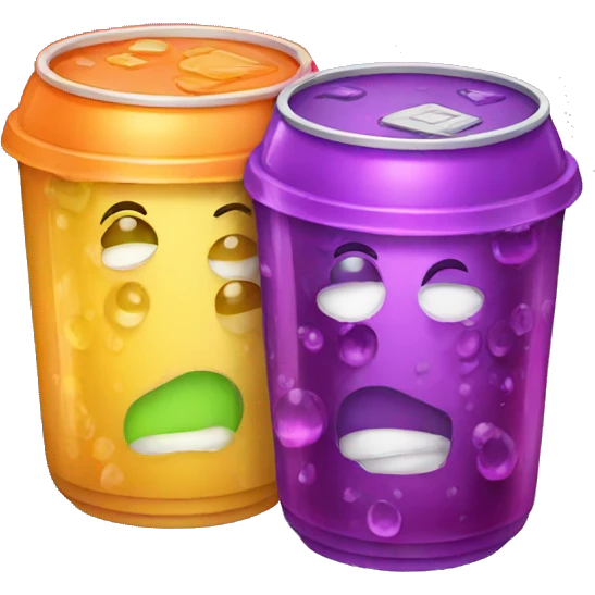 2 cups stacked filled with grape soda emoji