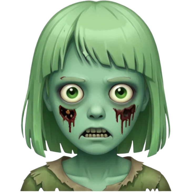 pessoa zumbi com franja emoji