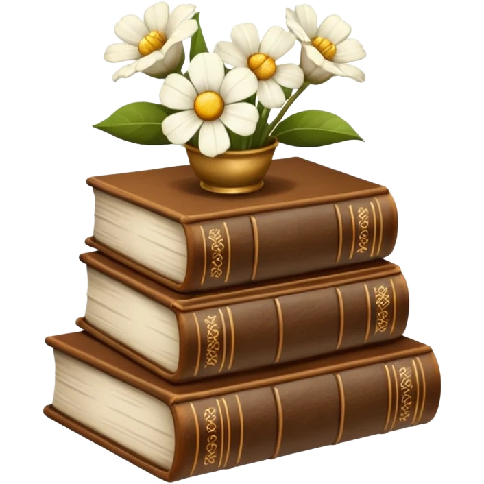Kahve çiçek kitap emoji