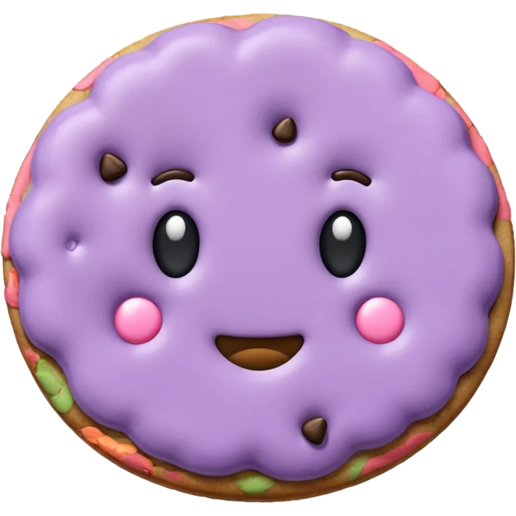 realistic a pastel purple cookie with soft crumbly texture emoji