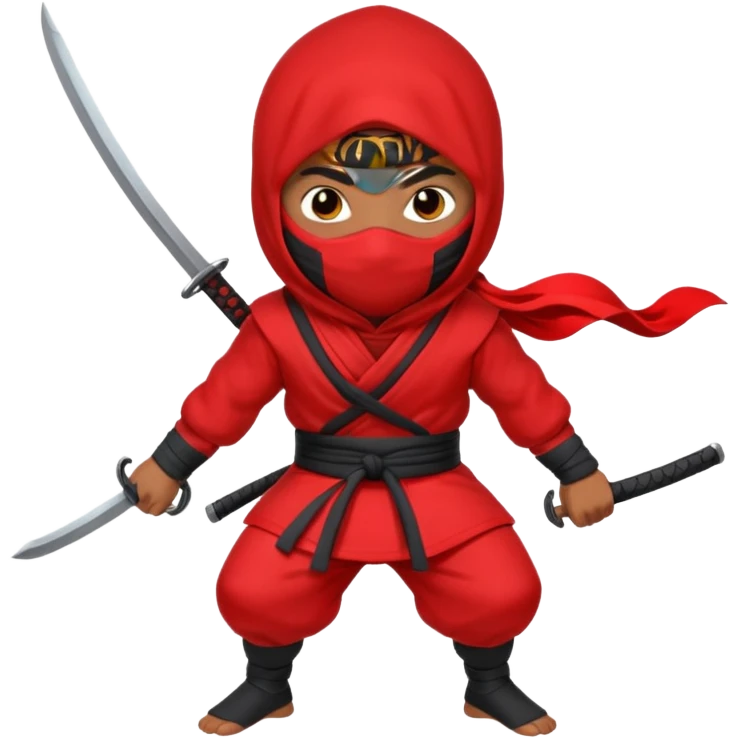 brown skin ninja red clothes emoji
