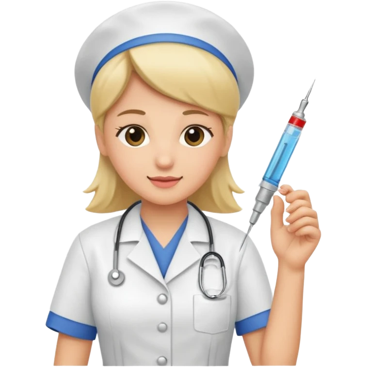 nurse holding vaccination needle emoji